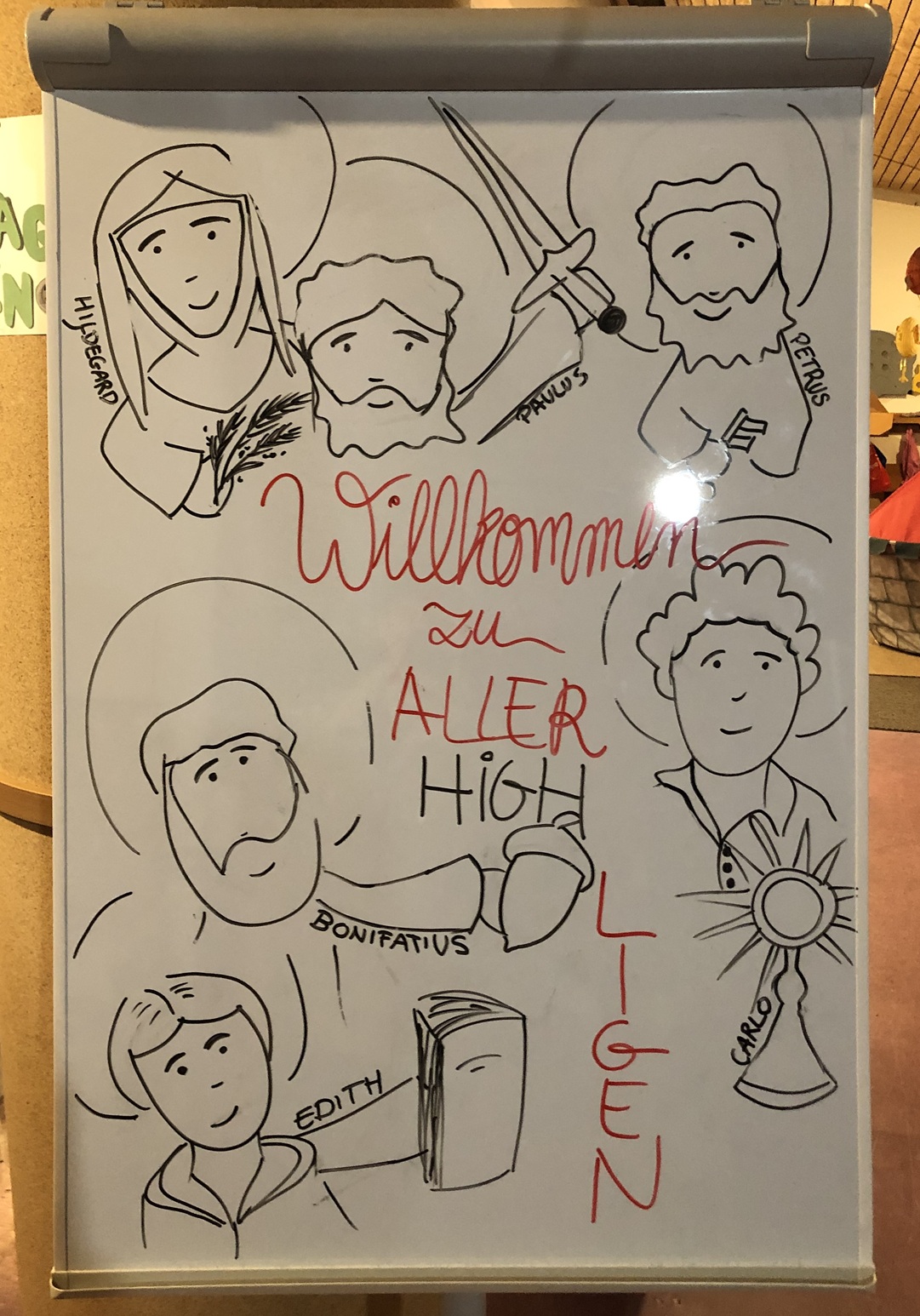 Plakat ALLE HIGH LIGEN Begrüßungsplakat zum Highlight Sunday mit Bildern Heiliger